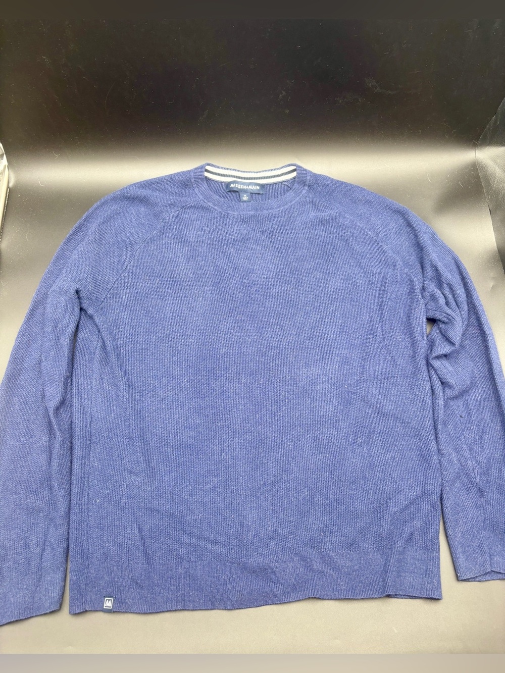 Mizzen+Main Men's Cassady Waffle Knit Crewneck Sweater Blue XL